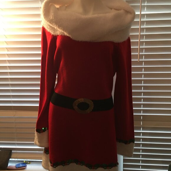 Christmas Santa Sweater Dress = Junior Size XL Sw1 Box - Picture 3 of 4